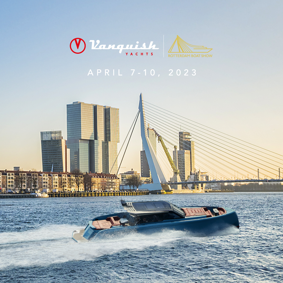 Vanquish Yachts - Rotterdam Boat Show 2023 - Newsletter Header - 1200 x 1200 px